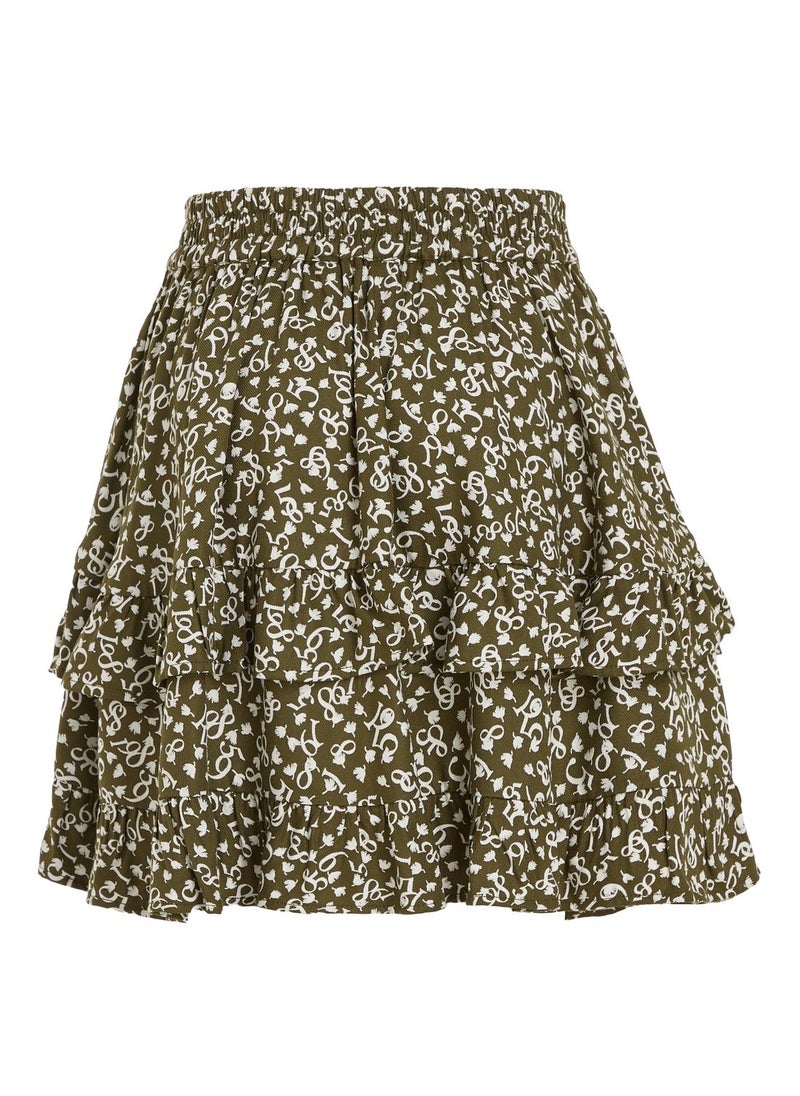 TOMMY HILFIGER Kids Mirco Floral Print Tiered Skirt  - Image 1