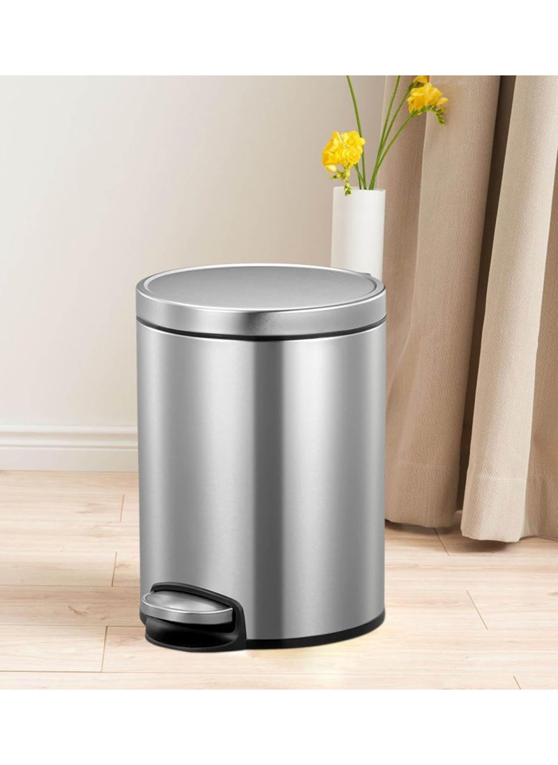 Obsessions Obsessions Fingerprint Resistant Round Step Dustbin with Liner 5 Litre Metallic  - Image 1
