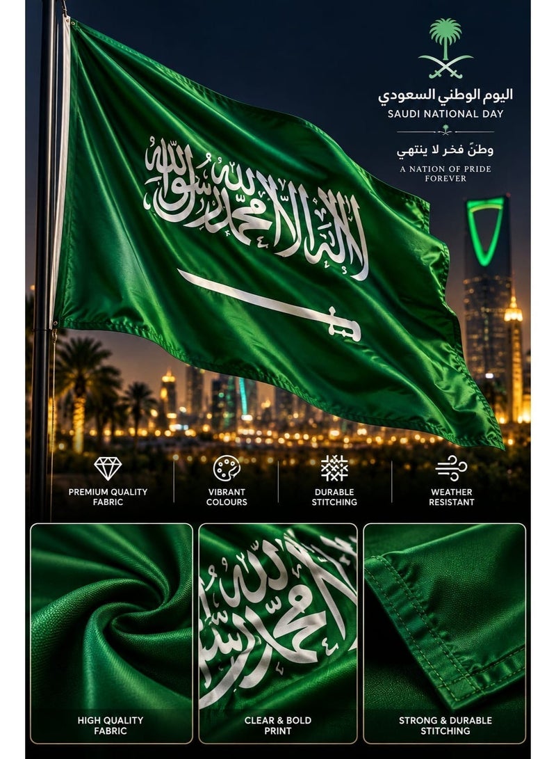 Saudi National day – Premium Quality Saudi Arabia Flag for National Day Celebration & Decoration - Image 5