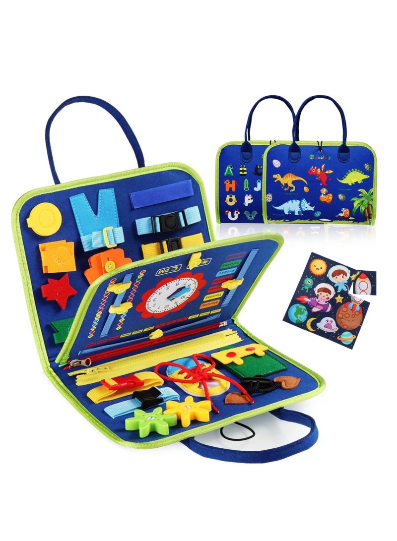 مشغول المجلس لعبة مونتيسوري للأطفال الصغار عمرهم 1 2 3 4 سنوات - نشاط تعليمي تطوير المجلس الحسي لمهارات الحركة الأساسية الراقية - ألعاب السفر للسيارات الطائرة، هدية للفتيان والبنات - Image 1