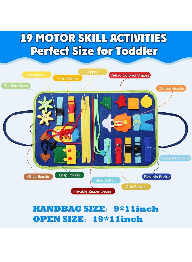 مشغول المجلس لعبة مونتيسوري للأطفال الصغار عمرهم 1 2 3 4 سنوات - نشاط تعليمي تطوير المجلس الحسي لمهارات الحركة الأساسية الراقية - ألعاب السفر للسيارات الطائرة، هدية للفتيان والبنات - Image 2