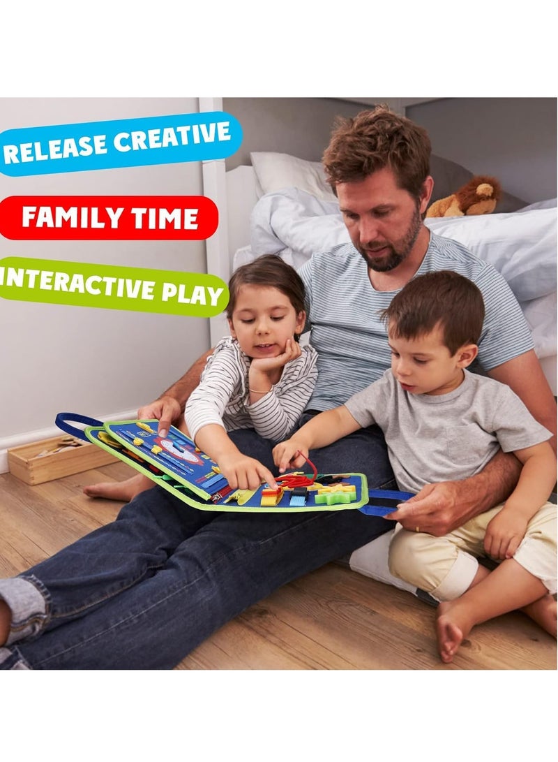 مشغول المجلس لعبة مونتيسوري للأطفال الصغار عمرهم 1 2 3 4 سنوات - نشاط تعليمي تطوير المجلس الحسي لمهارات الحركة الأساسية الراقية - ألعاب السفر للسيارات الطائرة، هدية للفتيان والبنات - Image 3