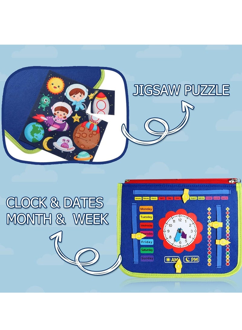 مشغول المجلس لعبة مونتيسوري للأطفال الصغار عمرهم 1 2 3 4 سنوات - نشاط تعليمي تطوير المجلس الحسي لمهارات الحركة الأساسية الراقية - ألعاب السفر للسيارات الطائرة، هدية للفتيان والبنات - Image 4