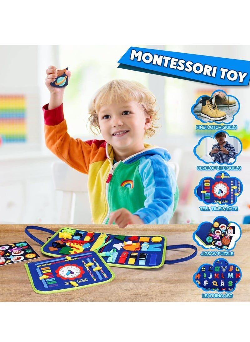 مشغول المجلس لعبة مونتيسوري للأطفال الصغار عمرهم 1 2 3 4 سنوات - نشاط تعليمي تطوير المجلس الحسي لمهارات الحركة الأساسية الراقية - ألعاب السفر للسيارات الطائرة، هدية للفتيان والبنات - Image 5