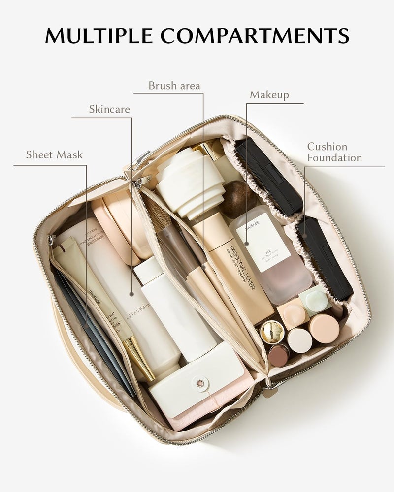 EACHY Personalized Makeup Bag, Travel Cosmetic Bags for Women with Zipper & Handle, Christmas or Birthday Gift for Mom, Wife and Friends - Image 3