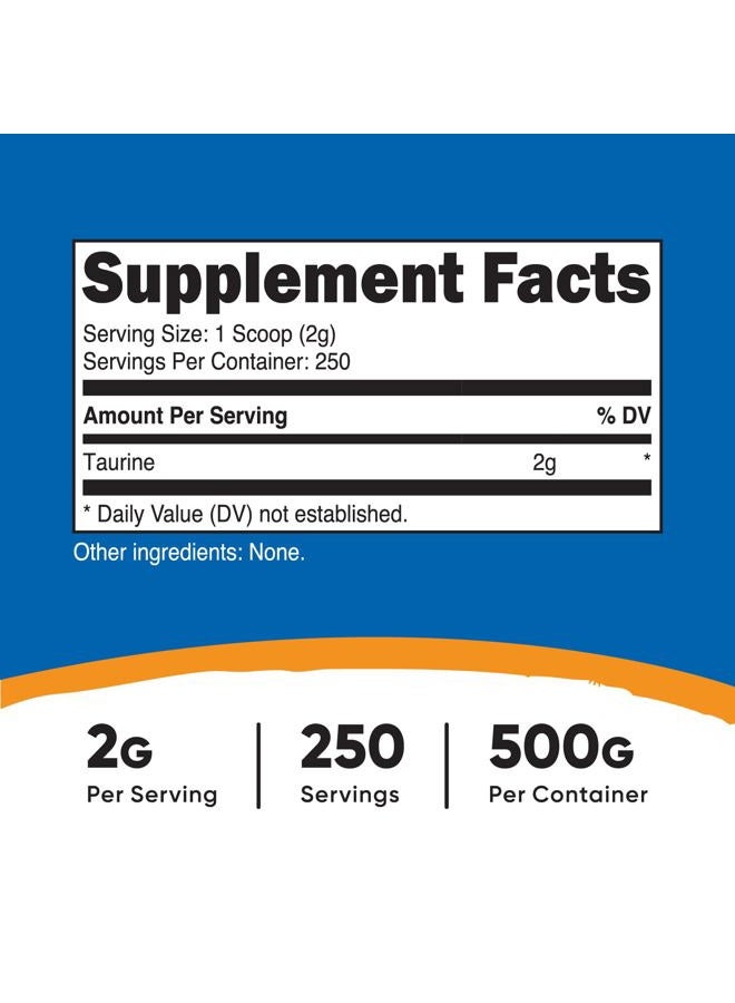 Nutricost مسحوق التورين (500 جرام) - 250 حصة - Image 2