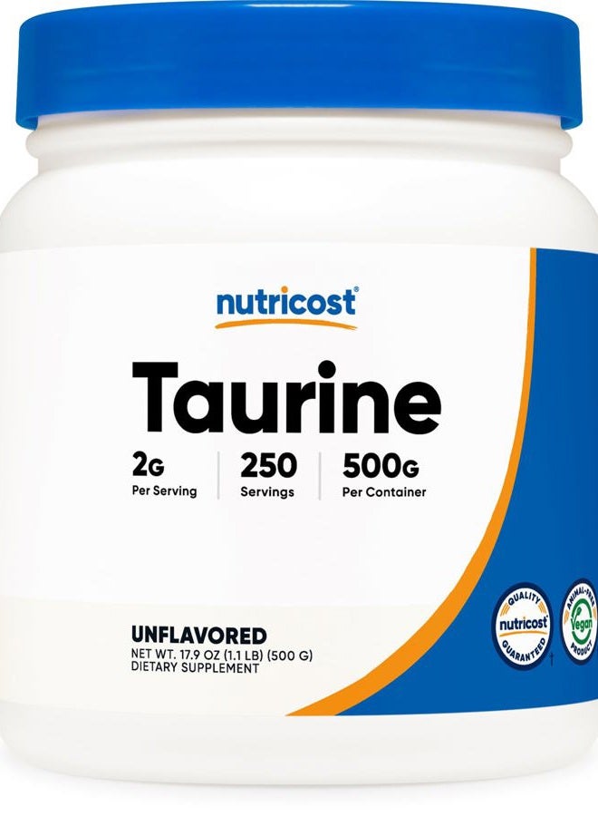 Nutricost مسحوق التورين (500 جرام) - 250 حصة - Image 1