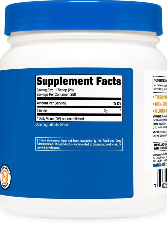 Nutricost مسحوق التورين (500 جرام) - 250 حصة - Image 5