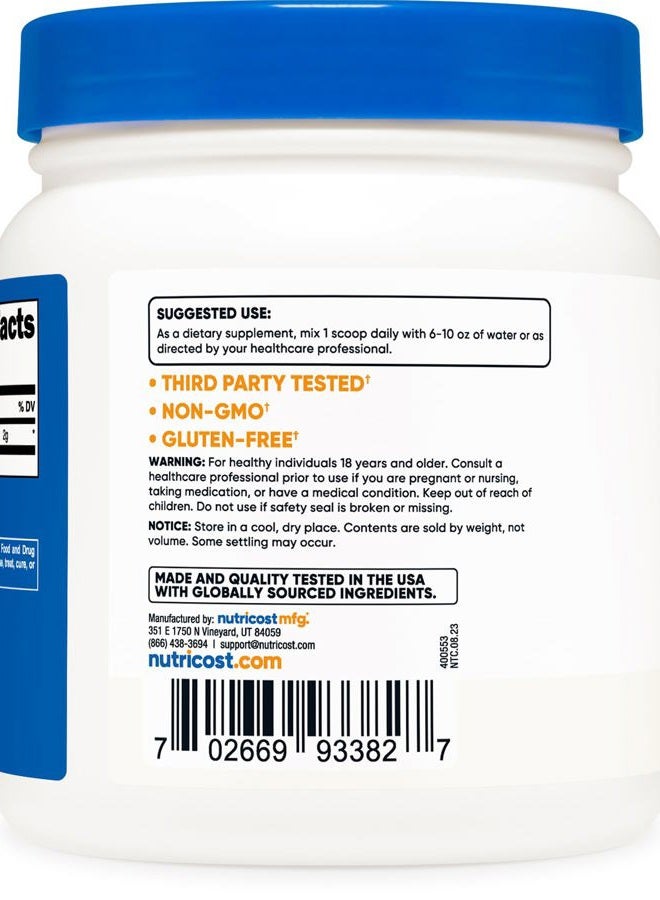 Nutricost مسحوق التورين (500 جرام) - 250 حصة - Image 4