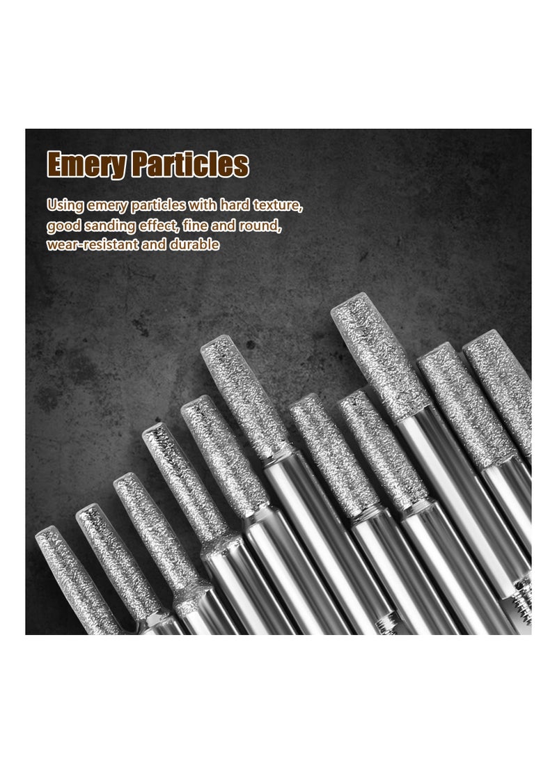 KASTWAVE - Chainsaw Sharpening Stone, Chainsaw Grinding Stone, 12PCS High Hardness Diamond Chainsaw Sharpener - Burr Stone File in 3 Size Diamond, Sharpening Wheels Chainsaw File (4mm, 4.8mm, 5.5mm) - Image 1