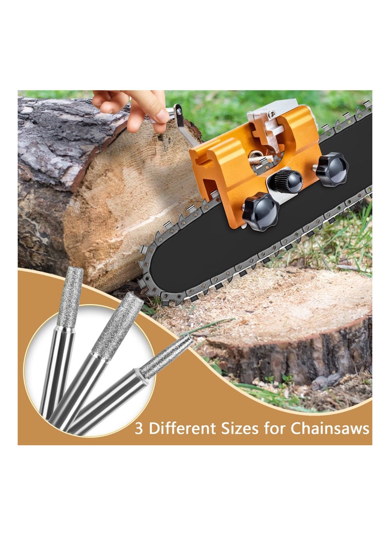 KASTWAVE - Chainsaw Sharpening Stone, Chainsaw Grinding Stone, 12PCS High Hardness Diamond Chainsaw Sharpener - Burr Stone File in 3 Size Diamond, Sharpening Wheels Chainsaw File (4mm, 4.8mm, 5.5mm) - Image 1