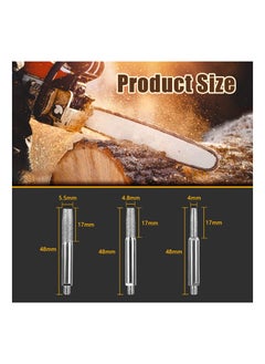 KASTWAVE Chainsaw Sharpening Stone, Chainsaw Grinding Stone, 12PCS High Hardness Diamond Chainsaw Sharpener - Burr Stone File in 3 Size Diamond, Sharpening Wheels Chainsaw File (4mm, 4.8mm, 5.5mm)  - Image 2
