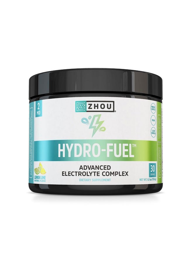جو Zhou Nutrition Hydro Fuel، مسحوق إلكتروليت خالٍ من السكر، يجدد العناصر الغذائية، يستعيد الترطيب، مركب معدني طبيعي مع تركيز ماء جوز الهند، نباتي، خالٍ من الجلوتين، ليمون حامض، 30 وجبة  - Image 1