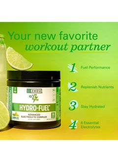 Zhou Zhou Nutrition Hydro Fuel, Sugar Free Electrolyte Powder, Replenish Nutrients, Restore Hydration, Natural Mineral Complex with Coconut Water Concentrate, Vegan, Gluten Free, Lemon Lime, 30 servings  - Image 3