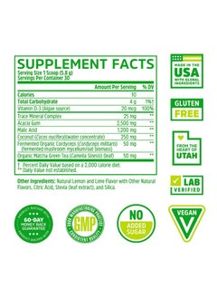 Zhou Zhou Nutrition Hydro Fuel, Sugar Free Electrolyte Powder, Replenish Nutrients, Restore Hydration, Natural Mineral Complex with Coconut Water Concentrate, Vegan, Gluten Free, Lemon Lime, 30 servings  - Image 2