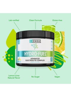 Zhou Zhou Nutrition Hydro Fuel, Sugar Free Electrolyte Powder, Replenish Nutrients, Restore Hydration, Natural Mineral Complex with Coconut Water Concentrate, Vegan, Gluten Free, Lemon Lime, 30 servings  - Image 4