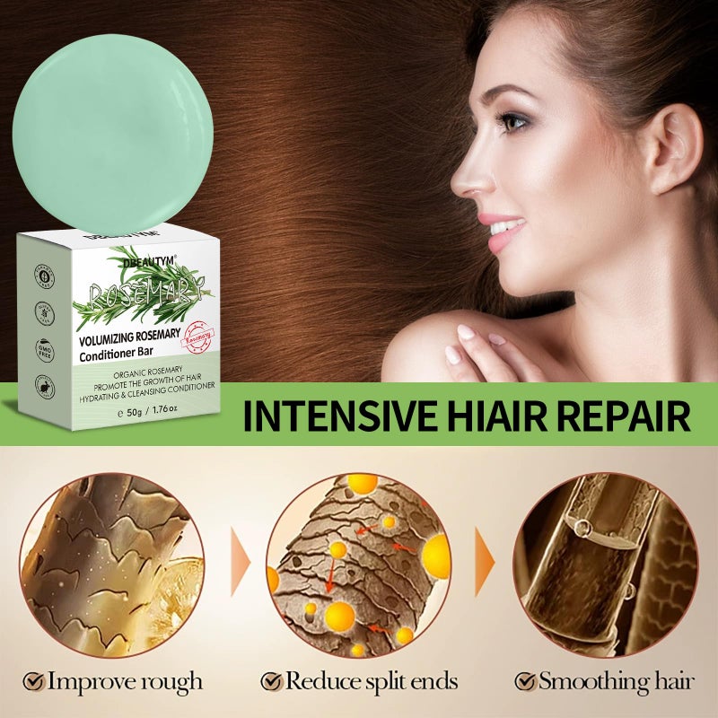 DBEAUTYM 2 Pack Rosemary Shampoo Conditoner Bar Set,Thinning Hair-Volume Shampoo & Conditioner Bar for Men and Women,Hair Thickening & Regrowth Treatment,Hair Growth Soap for Anti-Hair Loss - Image 3