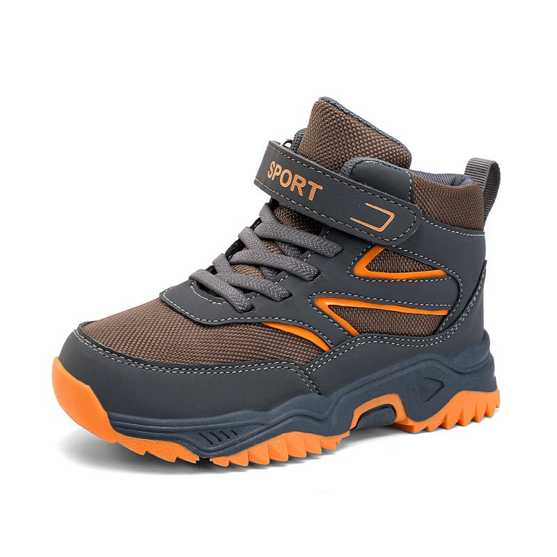 New Children'S Outdoor Hiking Shoes Boys Non-Slip Wear-Resistant High-Top Middle And Large Children'S Sneaker Hiking Running Shoes - Image 1