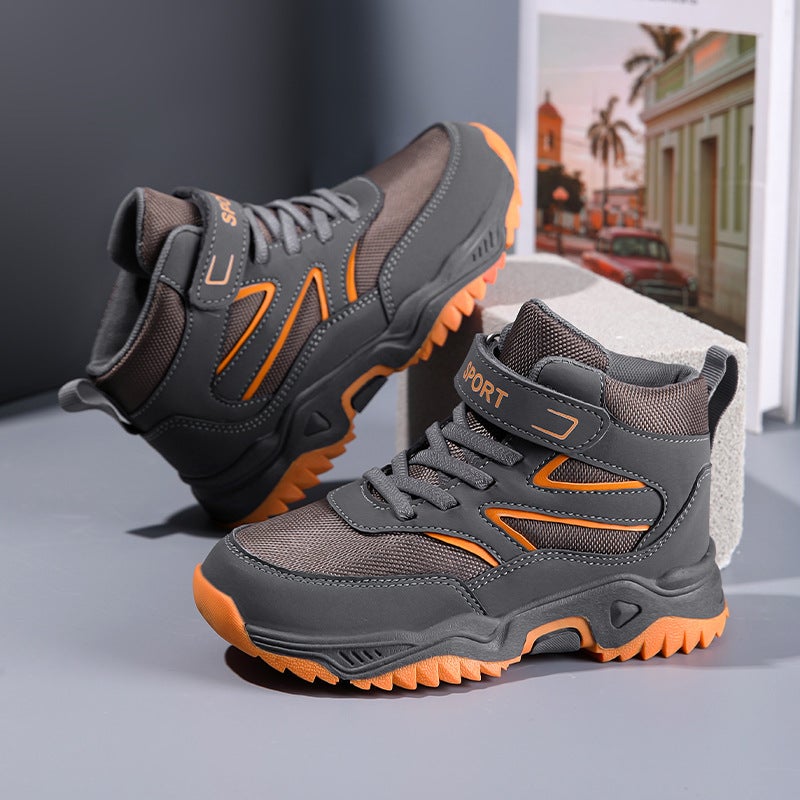 New Children'S Outdoor Hiking Shoes Boys Non-Slip Wear-Resistant High-Top Middle And Large Children'S Sneaker Hiking Running Shoes - Image 3