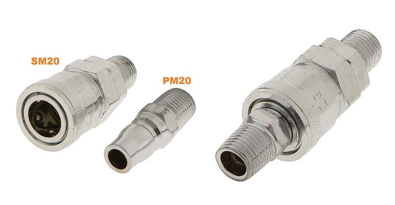 APPSTER 5 Set (5pcs SM20 + 5pcs PM20) Pneumatic Fittings Air Line Hose Compressor Connector Quick Release Coupler 1/4" BSP Air Line Hose Fittings (5 Set) - Image 3