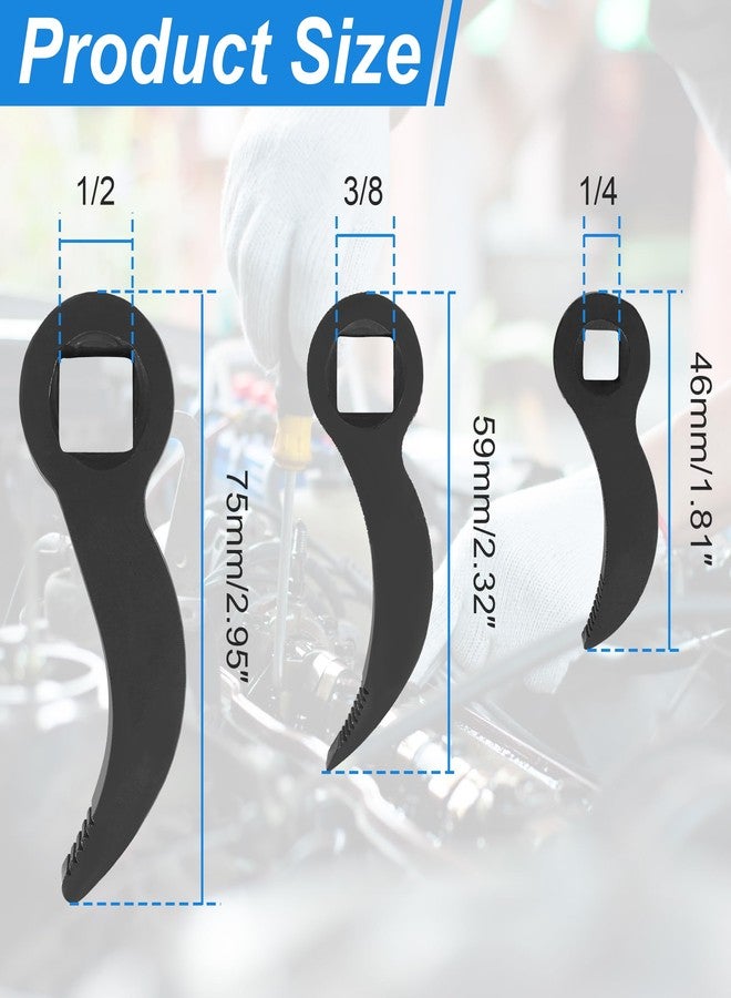 RUTU 3PCS Pry Bar Wrench Adapter, 1/2" 3/8" 1/4" Half Shaft Pry Bar Wrench Adaptor Head, Removal Car Repairing Tools D (Square) Profile - Image 2