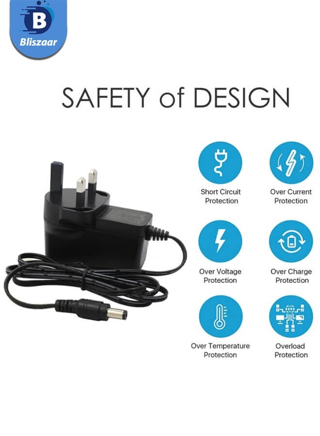 Bliszaar 12V 1A Power Supply Adapter 1.5M(5ft), AC 100-240V to 12V Power Plug DC 5.5x2.1mm Male, Compatible with CCTV Cameras, Router, Monitor, LED Strip Lights, UL/CE/FCC Certified  - Image 4