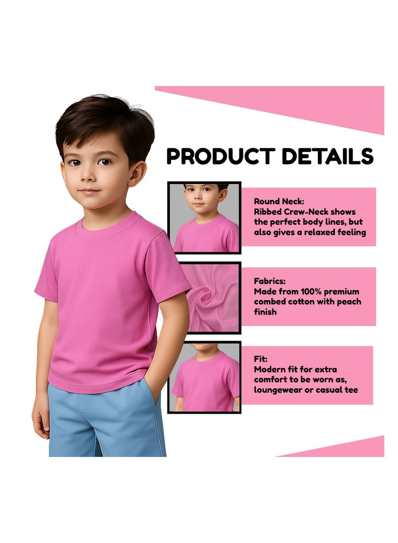 برينت شوب فور مي Printshop4me تي شيرت للأولاد برقبة دائرية 170 جرام في المتر المربع من القطن الخالص الألوان الأساسية - Image 3