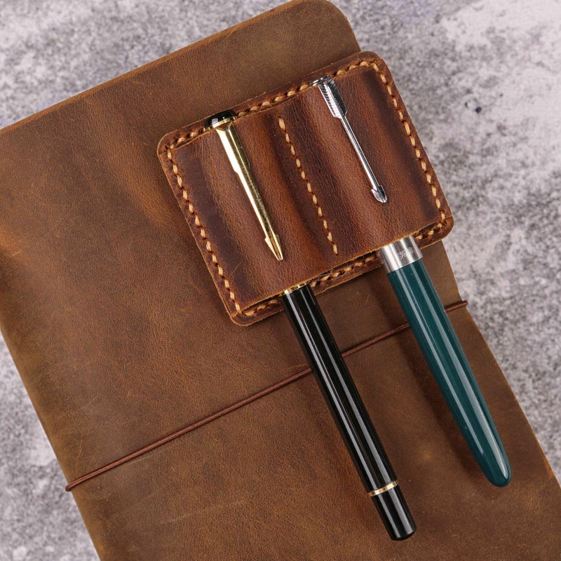 D&M leather studio Leather A5 Travelers Notebook Cover with Inner Pockets and Card Slots and Pen Holder (Inches, A5-8.3 x 5.8) - Image 5