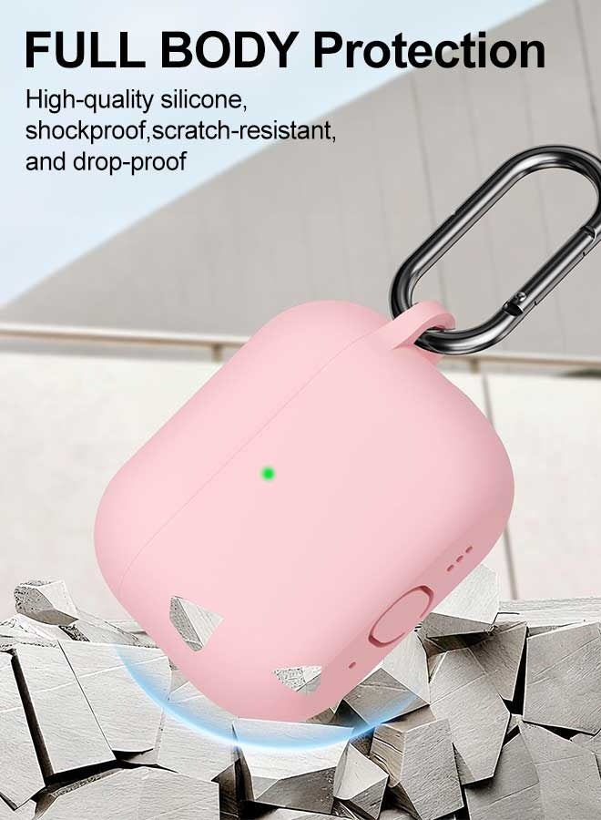 Tersely [2 in 1] Silicone Case Cover with Cleaner Kit for AirPods Pro 3,Supports Wireless Charging, Protective Skin with Carabiner Shockproof Protection (Pink) - Image 3