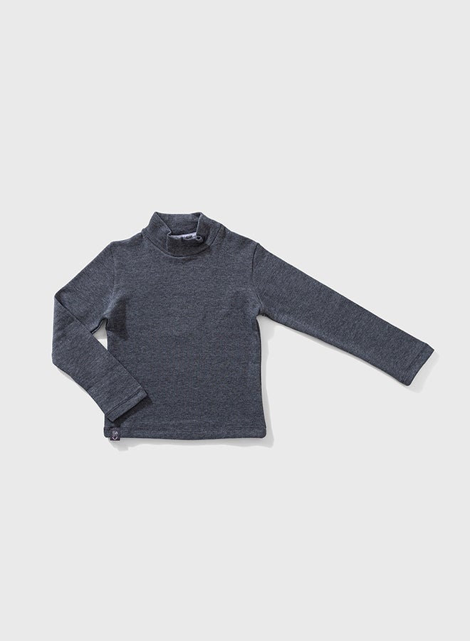 Kids Girl High Collar Knitwear Pullover