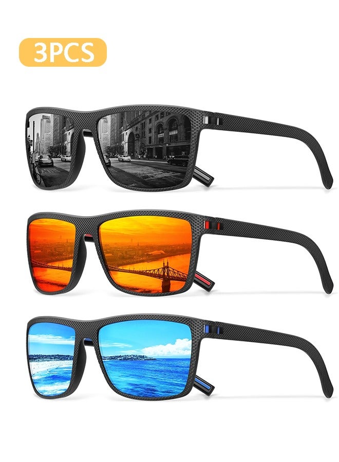 3 Pcs 100% Anti-UV Sunglasses Dustproof Windproof Motorcycle Outdoor Riding Glasses Anti Glare - Image 1