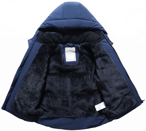 BYLESIN Kids Boy's Winter Coat Fleece Lined Waterproof Jacket Puffy Cotton Coat Thick Hooded Down Outdoor Coats - Image 3