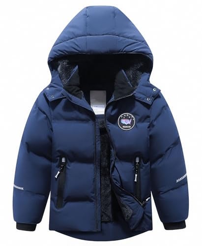 BYLESIN Kids Boy's Winter Coat Fleece Lined Waterproof Jacket Puffy Cotton Coat Thick Hooded Down Outdoor Coats - Image 1