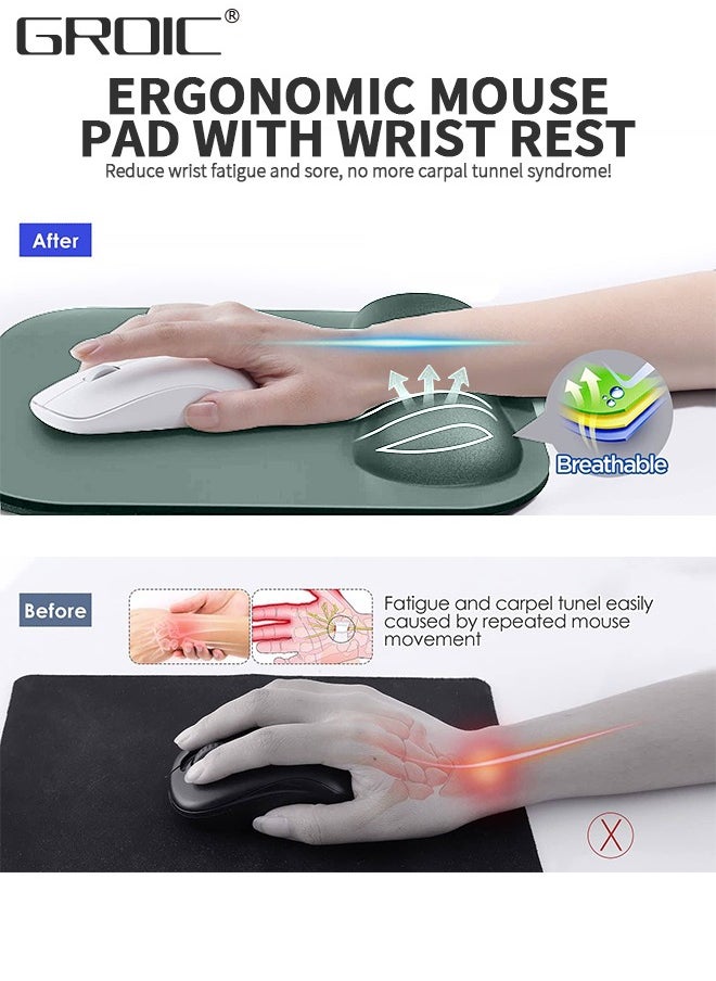 GROIC Large Smooth Superfine Fibre Memory Foam Ergonomic Mouse Pad Wrist Rest Support - Mousepad with Nonslip Base for Laptop, Computer, Gaming & Office  - Image 3