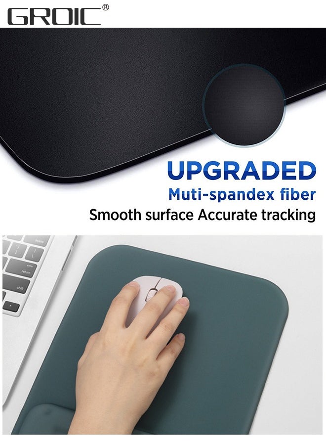 Large Smooth Superfine Fibre Memory Foam Ergonomic Mouse Pad Wrist Rest Support - Mousepad with Nonslip Base for Laptop, Computer, Gaming & Office