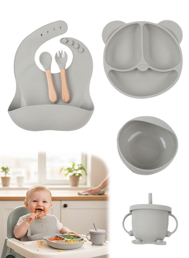 5-Piece Silicone Baby Feeding Set - Safe, Adjustable & Eco-Friendly - Image 1