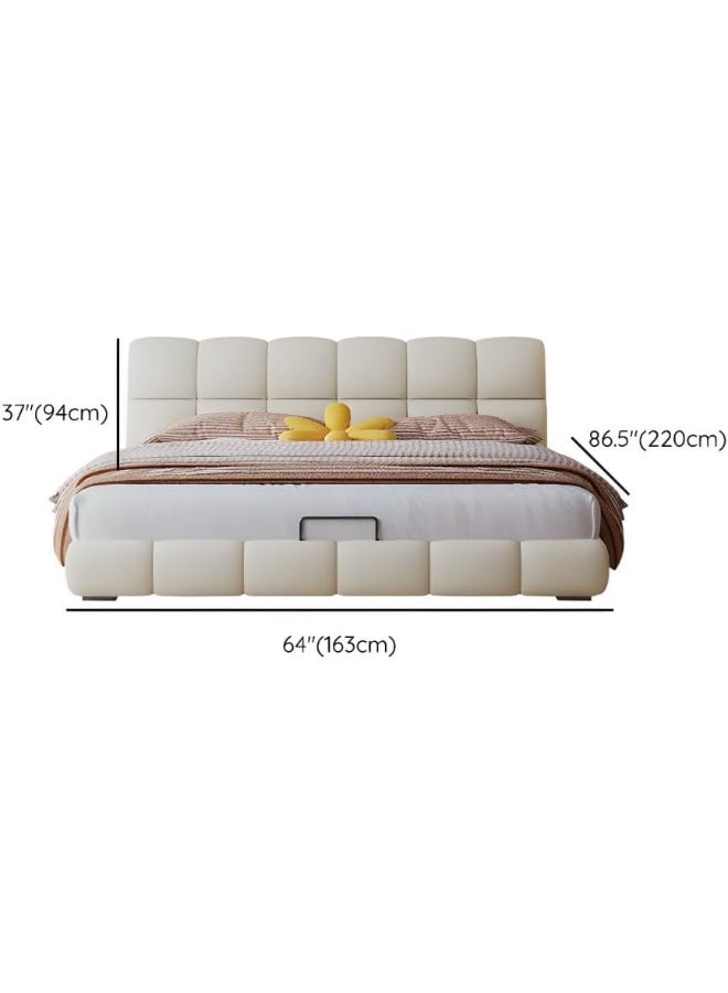 Ripple FURNITURE UAE Homes Contemporary Rectangular Panel Standard Bed, Beige, 180x200 cm  - Image 2
