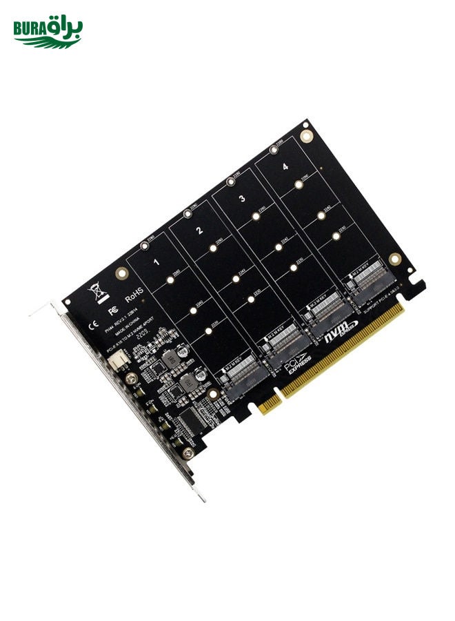 BURAQ PH44 NVME 4 Disk Array Card PCI-E Signal Split Array Card  - Image 1