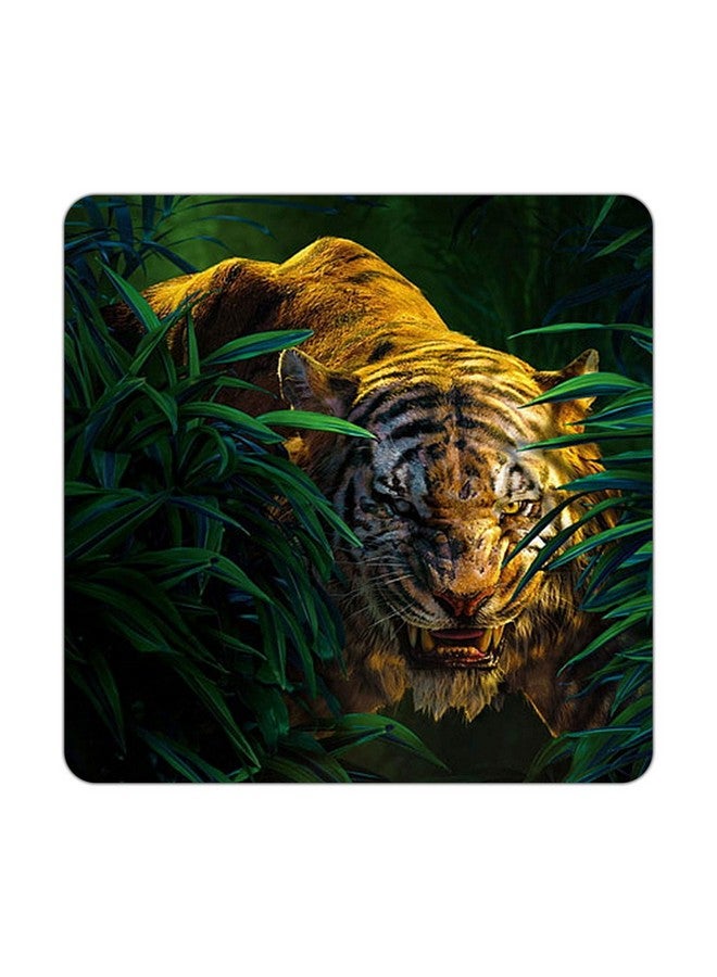 ASHVAH Tiger Print/Typography Tea/Coffee Mug/Designer Handmade Wooden Coaster Set for Home Kitchen, Office Desk - Set of 4 - Square: 10cm - Image 4