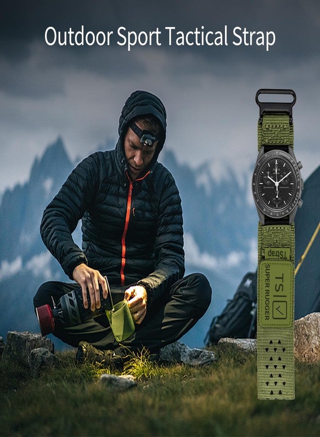 TStrap Nylon Sport Watch Strap - Black Quick Release Watch Bands for Men Women - Athletic Military Smart Watch Bracelet Strap Replacement - 18mm 20mm 22mm, 22mm, Nylon, No Gemstone - Image 2