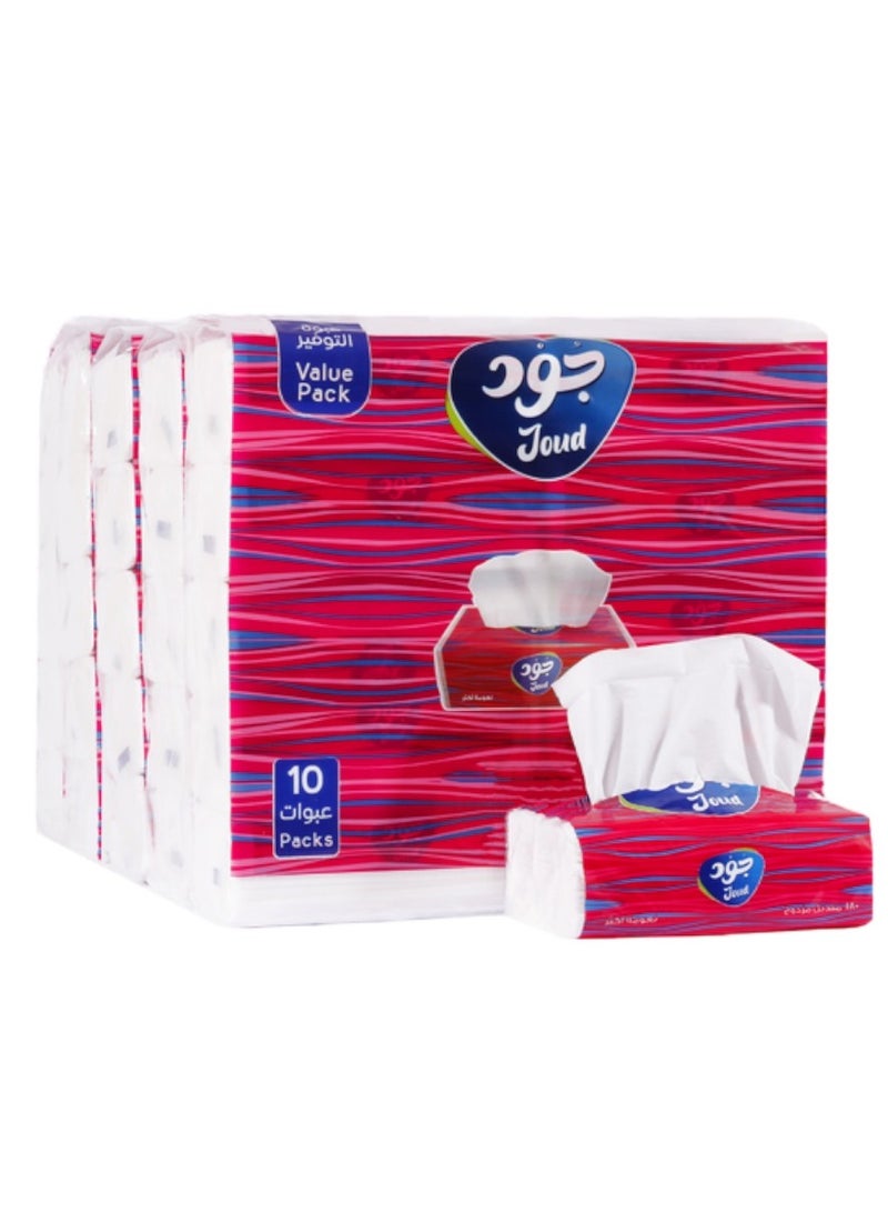 Joud Soft tissues pack of 50 pieces each pack contains 10 boxes each box contains 180 Double sheets  - Image 1