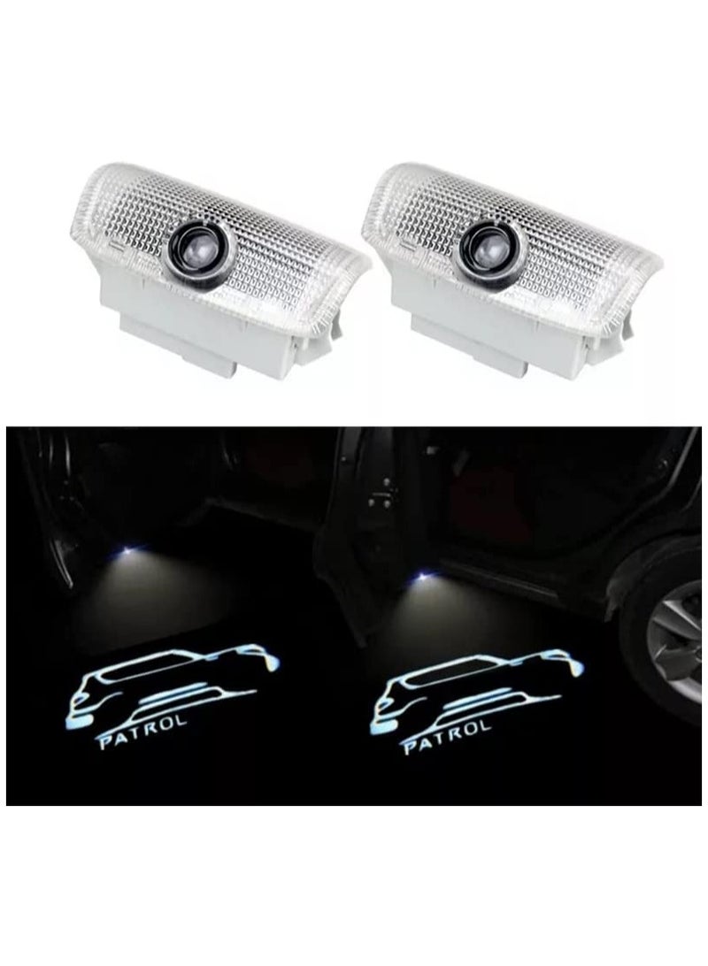Generic Door Logo Light For Nissan Patrol Y62 2010 2011 2012 2013 2014 2015 2016 2017 2018 2019 2020 2021 2022  2023 2024 Accessories 2PCS Car Door Projector Ghost Shadow Lamp Welcome Light  - Image 1