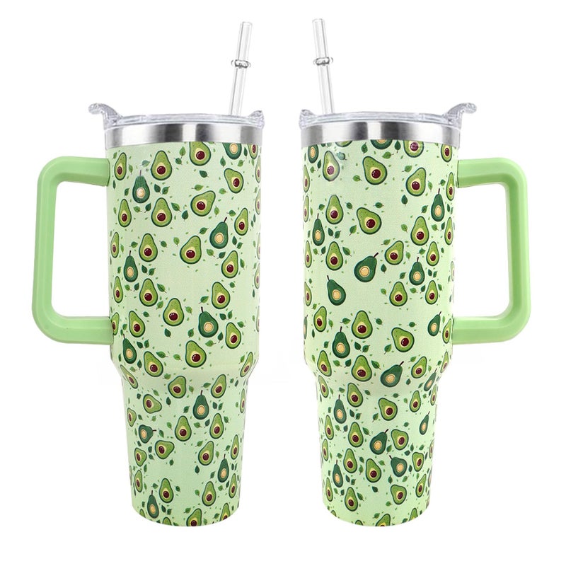 XAIVEZL Avocado Tumbler 40 oz Tumbler with Handle and Straw Lid Leak Proof  Birthday Gifts for Women Travel Coffee Mug Insulated for Hot Cold Ice  Avocado Gifts for Women Mom Mothers Day