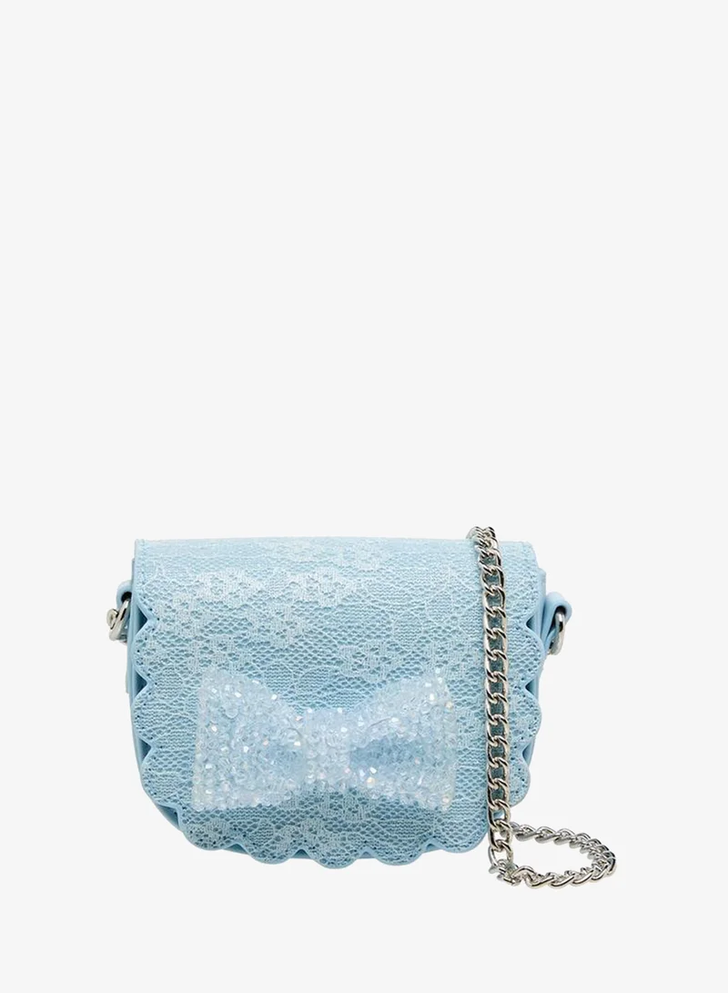Little Missy Bow Embellished Crossbody Bag with Chain Strap Ramadan Collection