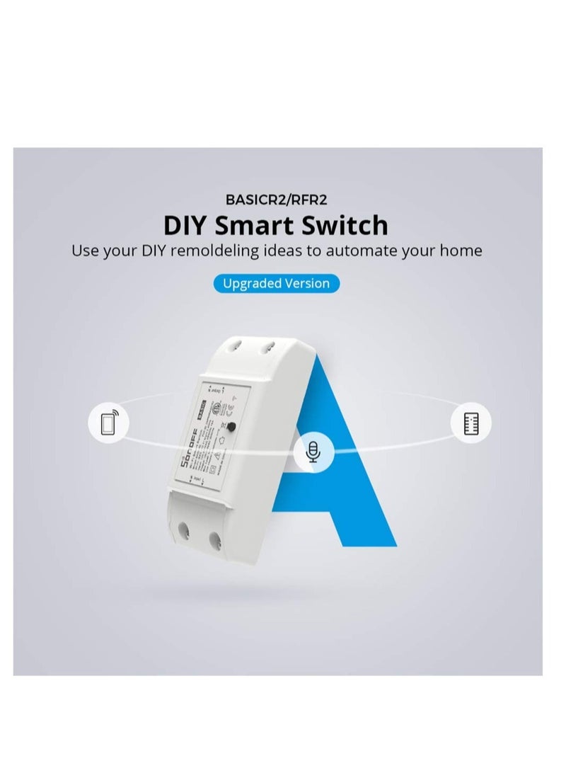 Excefore Smart WiFi Wireless Relay Switch Module, Smart WiFi Wireless Light Switch, 10A Smart Wifi Remote Controlc Wireless  Switch, Compatible with Alexa, Google Home Assistant, NEST, IFTTT (2 Pcs)  - Image 2