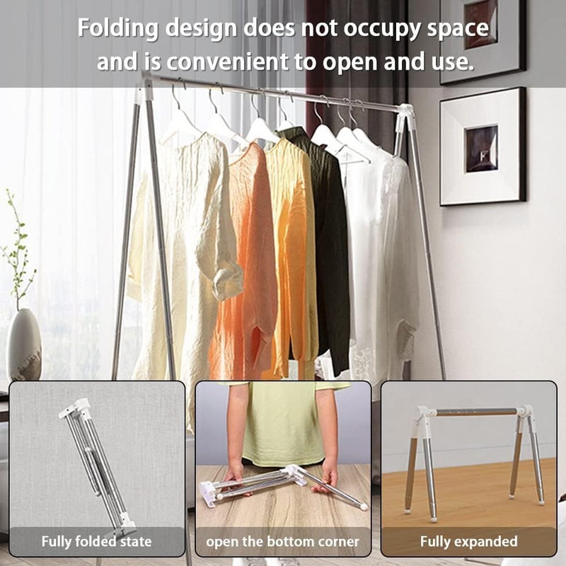 BLURISM BLURISM Heavy Duty Clothes Racks for Hanging Clothing Rack Foldable Wide Rolling Garment Rack Wardrobe Rack with Closet Hanger Rack for Coats Shirts Dress Gwoen Pent  - Image 2
