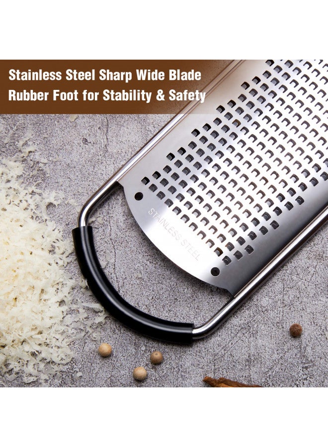 Tomorotec Stainless Steel Cheese Grater with Natural Wood Handle for Parmesan Cheese Lemon, Ginger, Cheese, Nutmeg, Potato, Chocolate and Garlic Small - Image 4