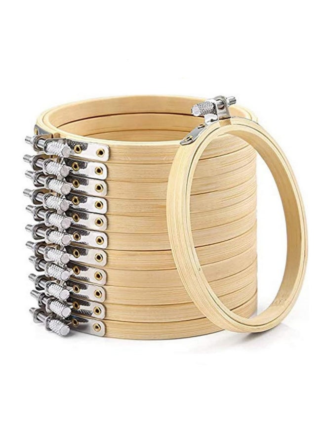 12pcs/set Cross Stitch Frame DIY Needlecraft Bamboo Round Loop Embroidery Hoop Fashion Handmade Beautiful Sewing Tools 4inch 10cm - Image 1