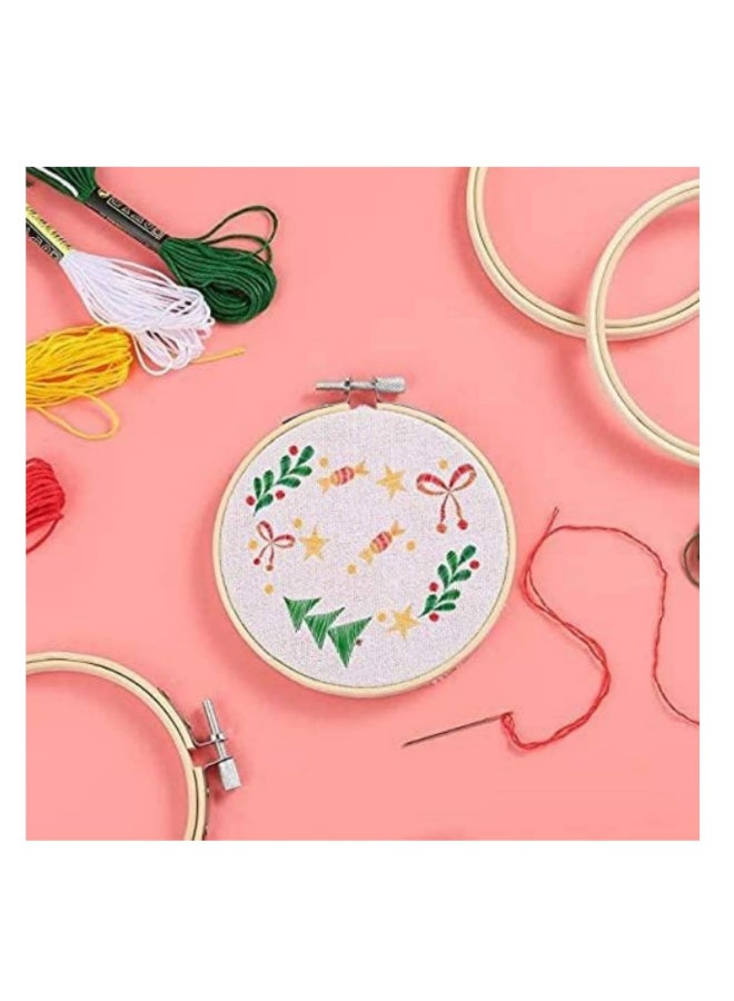 12pcs/set Cross Stitch Frame DIY Needlecraft Bamboo Round Loop Embroidery Hoop Fashion Handmade Beautiful Sewing Tools 4inch 10cm - Image 4