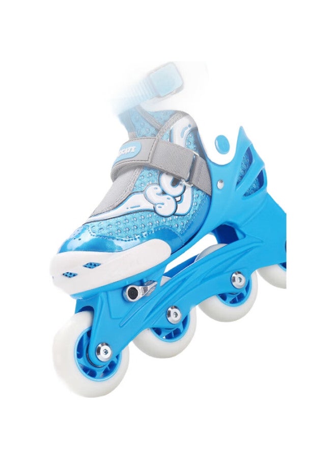 Meter high Migao Roller Skates Set For Children, Girls' Complete Inline Skating Set, Adjustable Straight-Wheel Skates, Sc0 Upgraded Version, Blue, Size L - Image 2